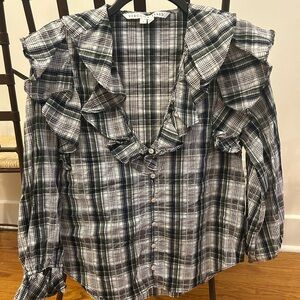 Veronica Beard 8 Plaid Top